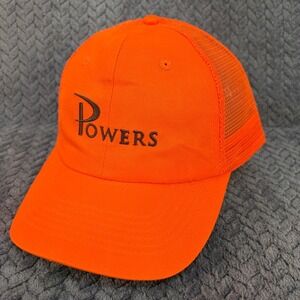 Powers‎ Trucker Hat Blaze Orange Mesh Snapback Cap Hunting Workwear 0634